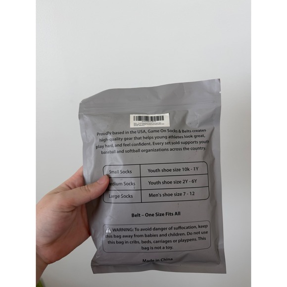 Game On Youth Baseball Socks and Belt Set – Maroon – Size Small – New - Picture 3 of 3